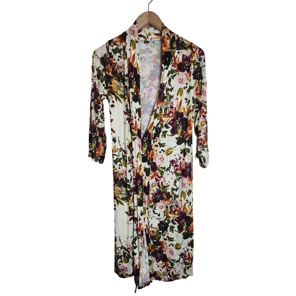 Posh Peanut‎ Wrap Robe Women's Medium Floral Mommy Long Sleeve Bamboo